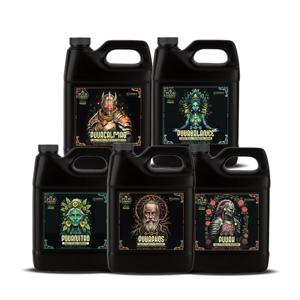 PuurOrganics Kit – Complete 5-Part Organic Nutrient System for Soil, Coco & Hydroponics